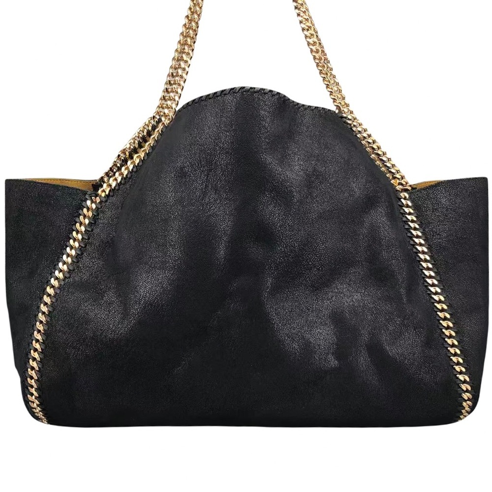 Stella McCartney 2018 Falabella Volcano Embroidered Tote Black Gold - Picture 4 of 15